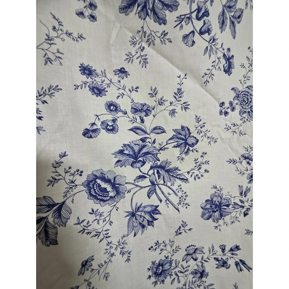 American Toile by Cameo Blue White Toile Priscilla Curtains 42x56.5 Pair Tieback
